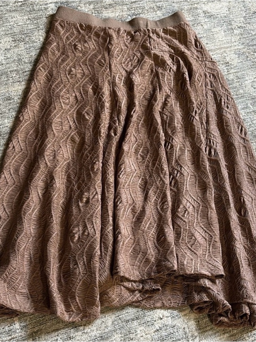 Free People Brown Textured Maxi Skirt XL